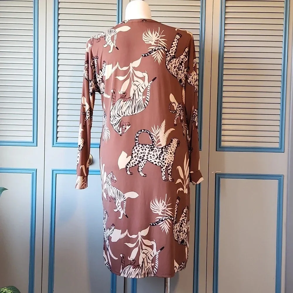 Breezies Brown Cheetah Print Dress - Picture 7 of 11